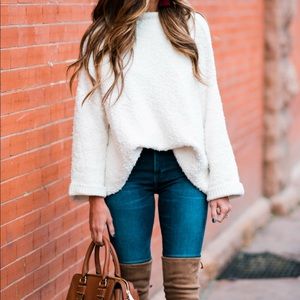 Free People cuddle up cream sweater
